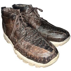 Reptillus Men’s Sz 12M Ostrich Leather Chukka Boots Made In Mexico